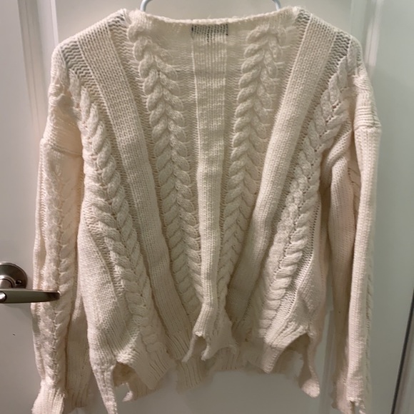 Forever 21 Size XS White shark bite sweater - Picture 2 of 3